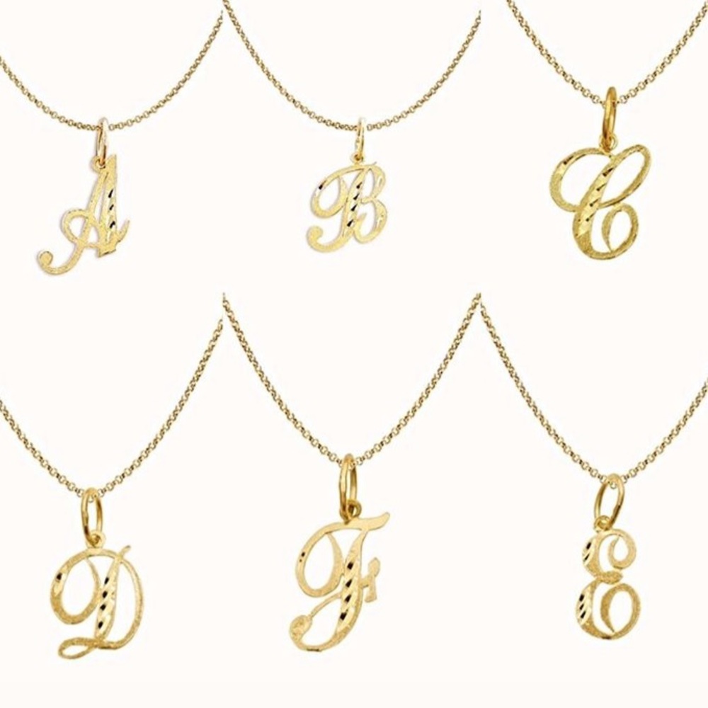 14K Gold initial Pendant all letters available 1pc